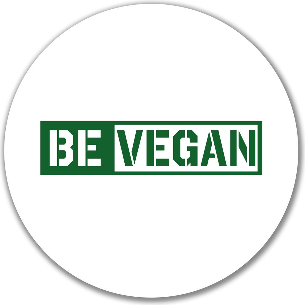 Huuraa Aufkleber Be Vegan Modern 10cm rund Sticker Geschenkidee