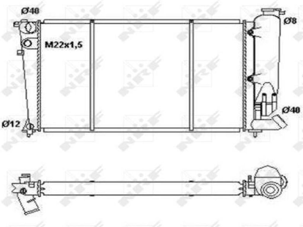 Kühler Motor Kühlrippen 610 - 378 mm Alu NRF für u.a. CITROËN ZX