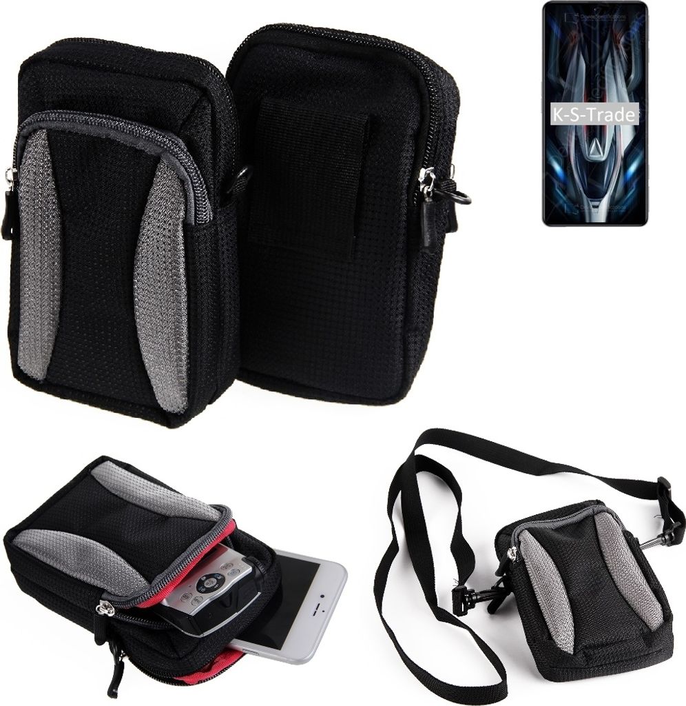 K-S-Trade Holster Schutz Hülle kompatibel mit Xiaomi Redmi K50 Gaming Edition Handy Hülle Gürteltasche Umhängetasche mit Zusatzfach schwarz