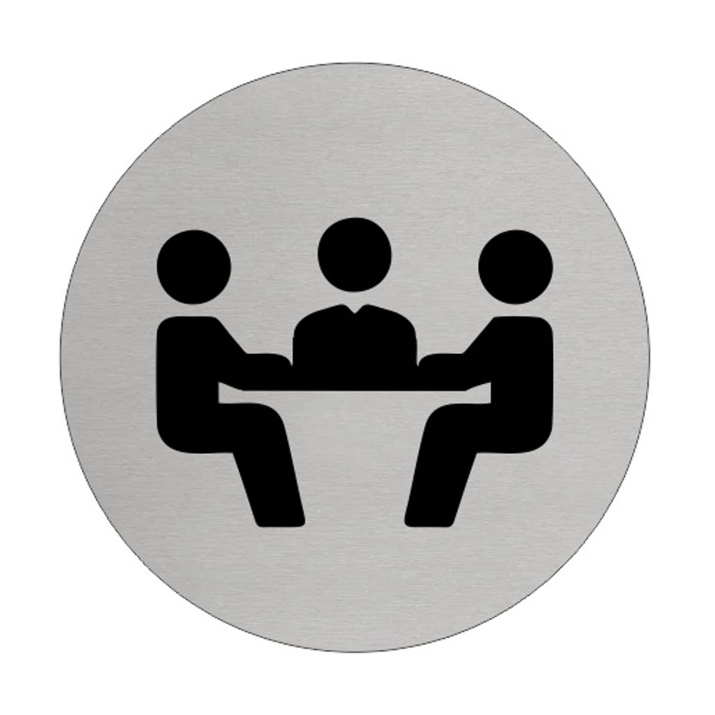 CombiCraft Aluminium Türschild 'Konferenzraum' - Ø75mm mit 3M-Klebeband