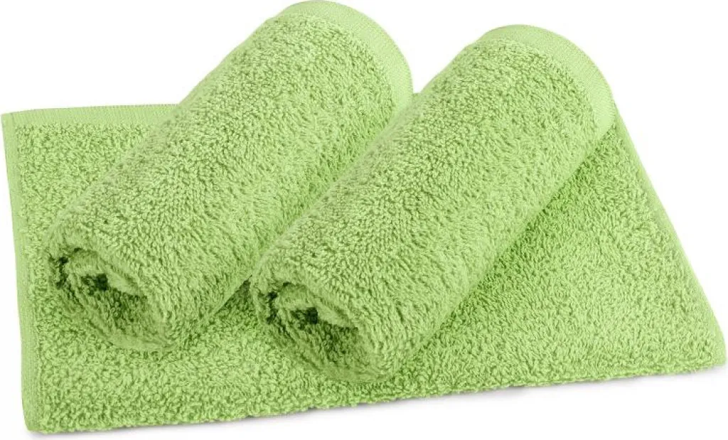 Set 3 Pezzi Asciugamani Piccoli Spugna Verde 30x50 - Ideale per B&B