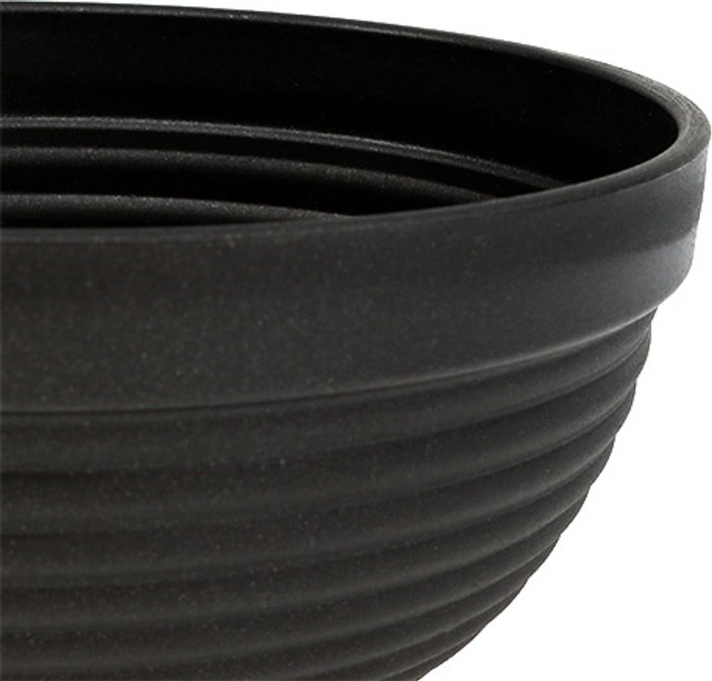 R-Schale Plastik Anthrazit Ø17cm, 10St, Pflanzschale, Übertopf, frostsicher, robust, 10 Stück