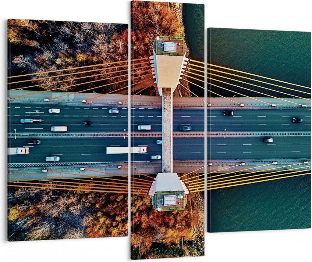 Bild auf Leinwand - Leinwandbild - 3 Teile - Brücke Siekierkowski Warschau - 95x80cm - Wand Bild - Wanddeko - Wandbilder - Leinwanddruck - Bilder ...