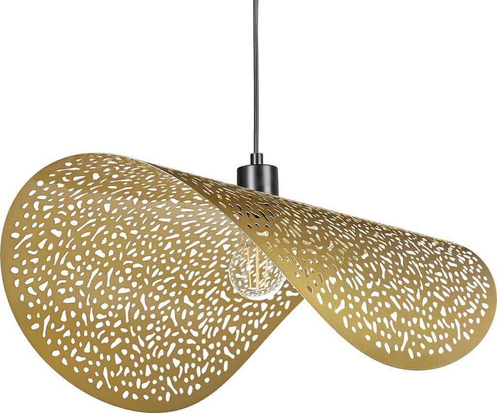 BELIANI Hängelampe Weiß u. Beige aus Rattan Boho Stil Modern Hängeleuchte für Esstisch Esszimmer Wohnzimmer Schlafzimmer