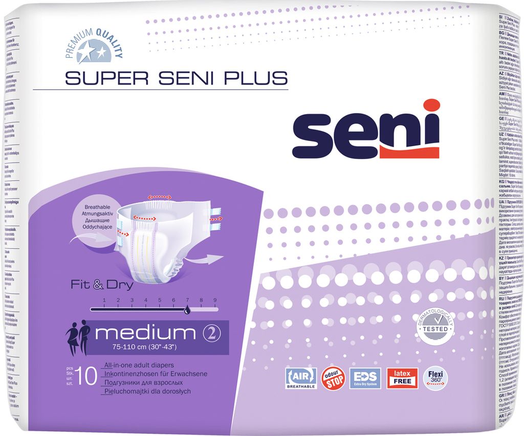 Seni Super Plus Inkontinenzhosen M - 10 Stück Produktbild 