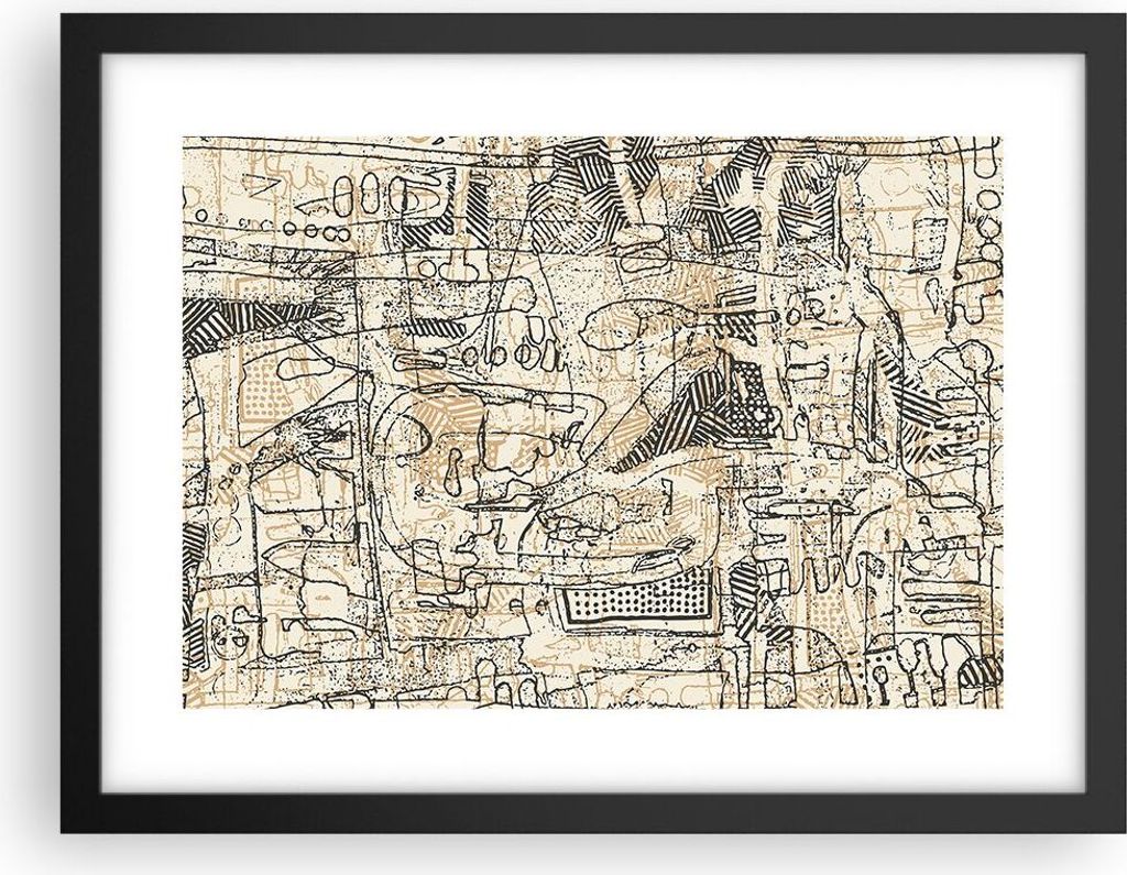 Gerahmtes Poster - Schwarzer Rahmen - Graffiti Kritzeleien Zeichnen - 40x30 cm - Wand Bild - Wanddeko - Wandbilder - Kunstposter - Wandposter - Bil...