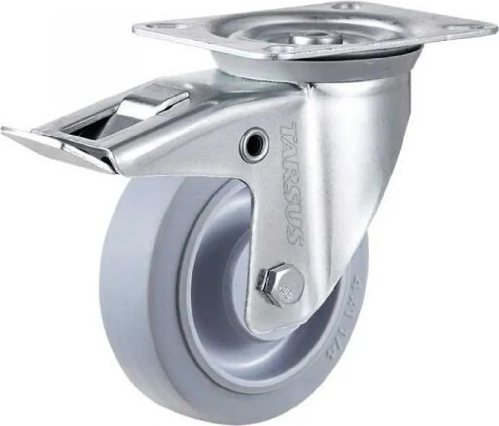 Rotella Girevole 125 mm Tarsus con Freno - Silenziosa e Senza Segni