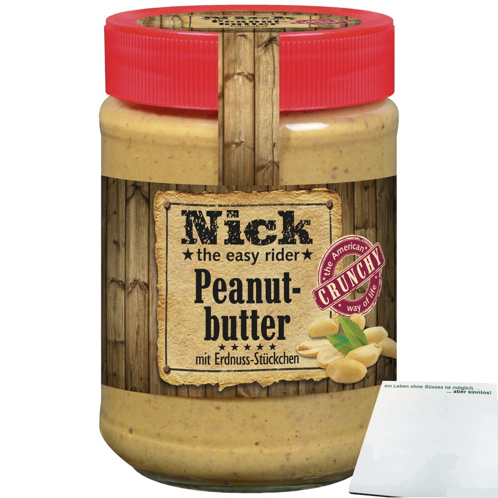 Nick Peanutbutter Crunchy (350g Glas) + usy Block Produktbild 