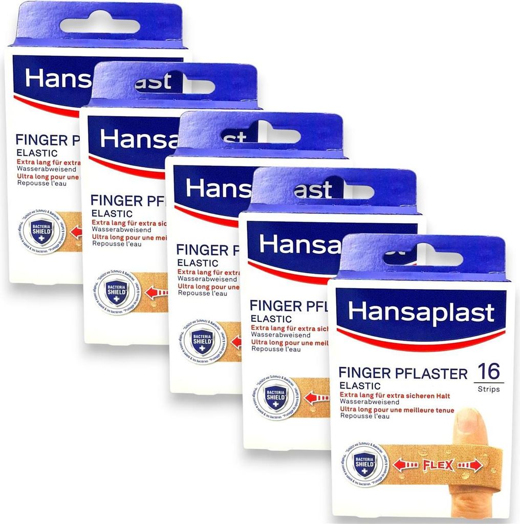 5x Hansaplast Fingerpflaster 5x 16er - Elastic Finger Strips