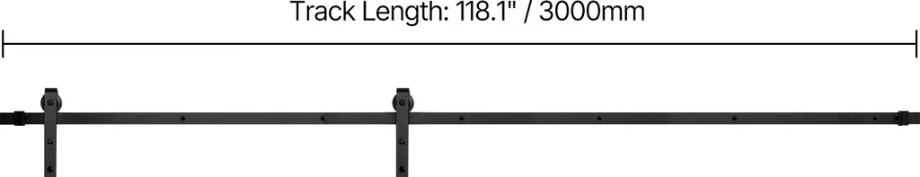 Kit Ferramenta Porta Fienile VEVOR 10ft Nero | Design Loft Industriale - 8