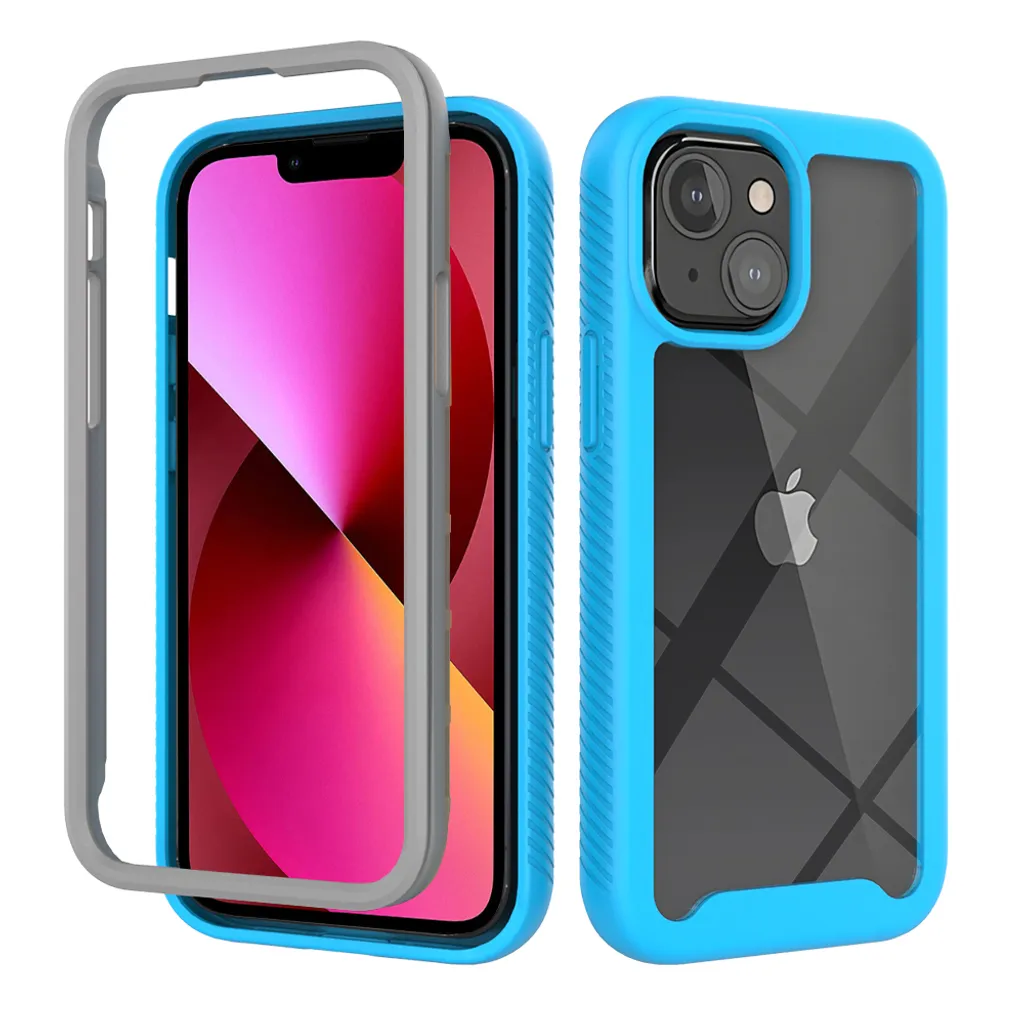 Custodia Elegante iPhone 14 Blu | Cover Trasparente Sottile e Resistente