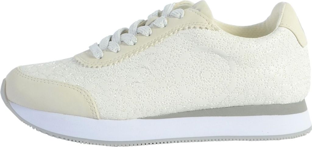Desigual Damen Turnschuhe Galaxy Trainer mit Mandala-Prägung Kunstleder Weiß Größe 39