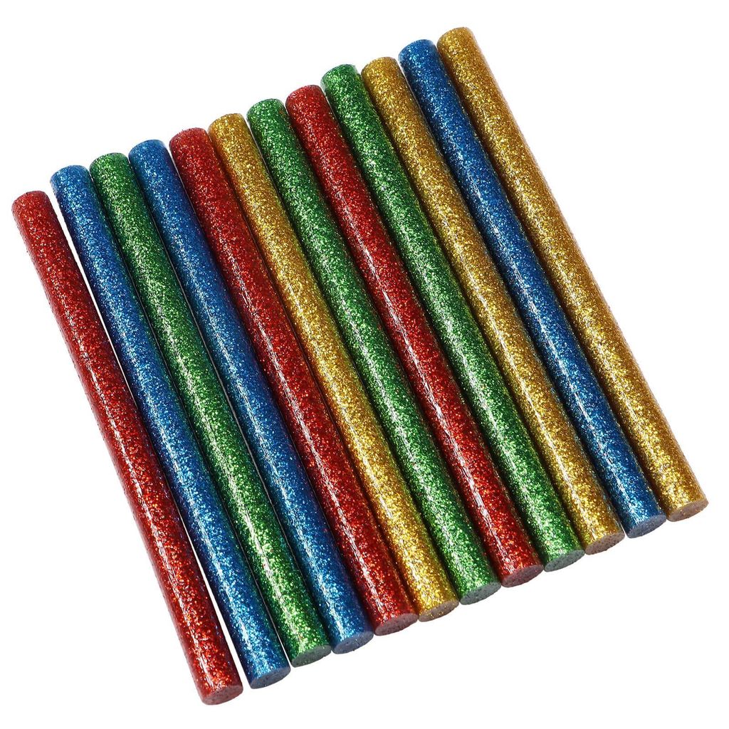 EASY WORK EW Mini-Klebesticks farbig mit Glitzer, 12-tlg., 7,2 x 100 mm