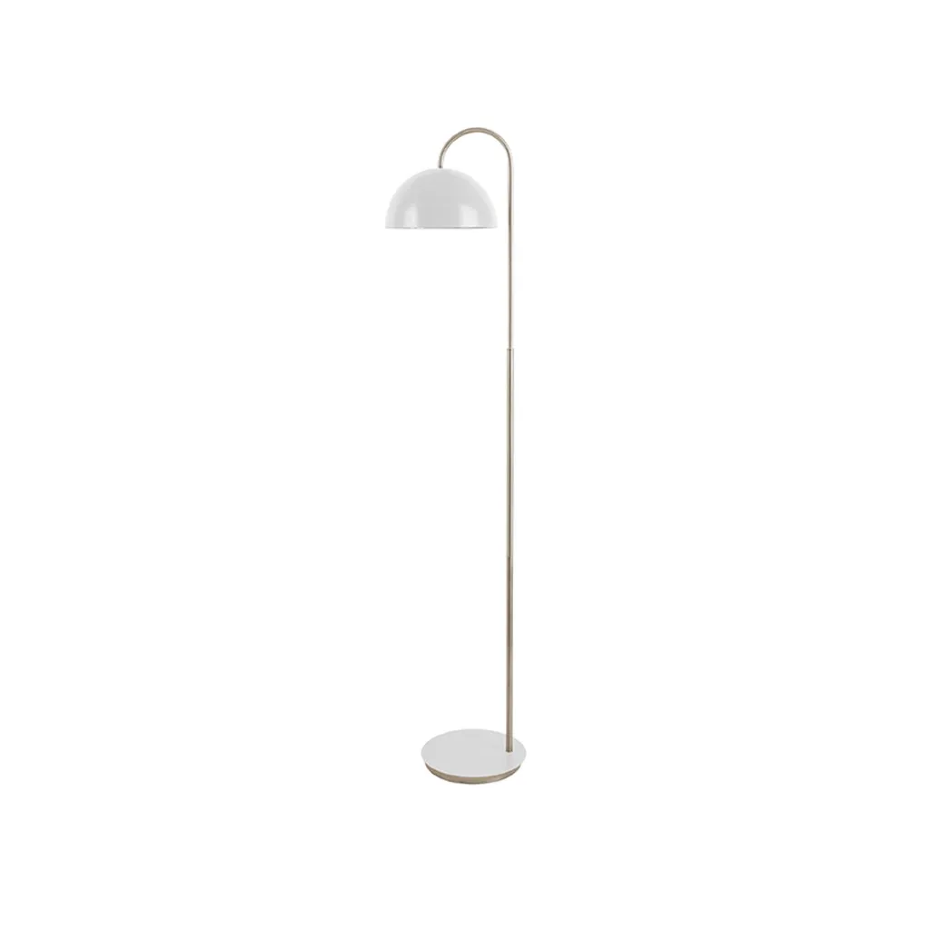 Lampadaire de Salon Blanc Design Dome - Éclairage sur Pied Moderne 145cm