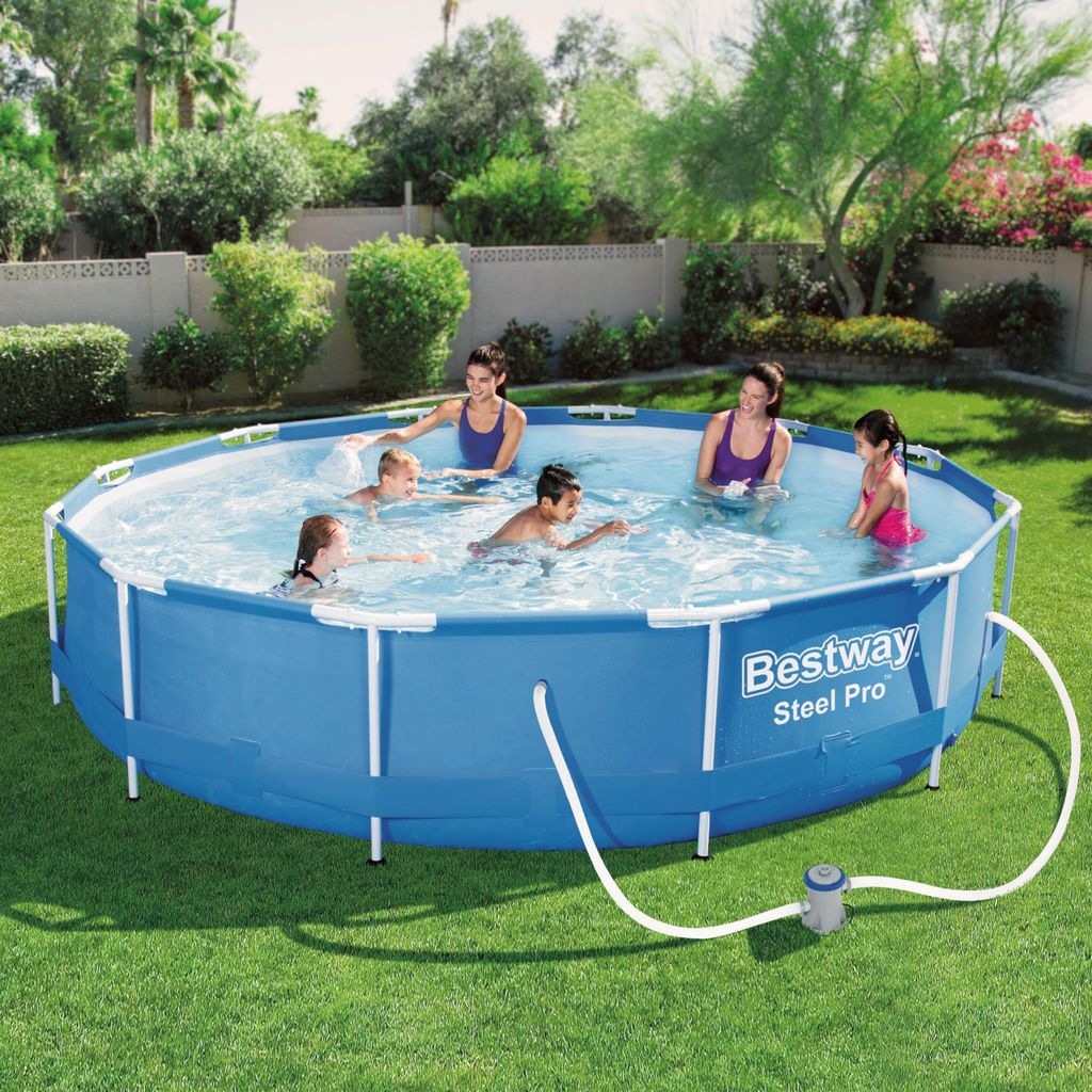 Stahlrahmenpool und Filterpumpe - 366 x 76 cm - Runder Produktbild 