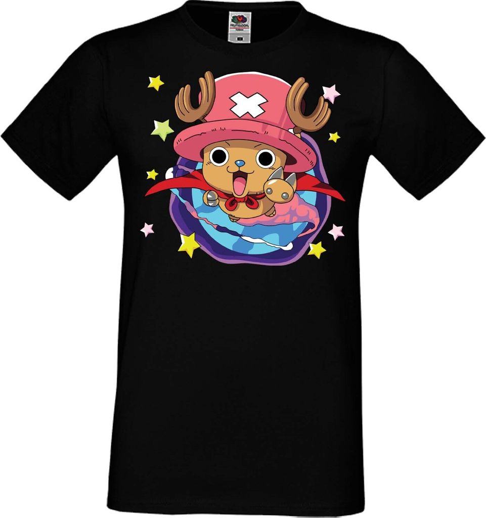 Herren T-Shirt Manga Anime One Manga Piece Anime Tony Tony Chopper, Man S / Schwarz