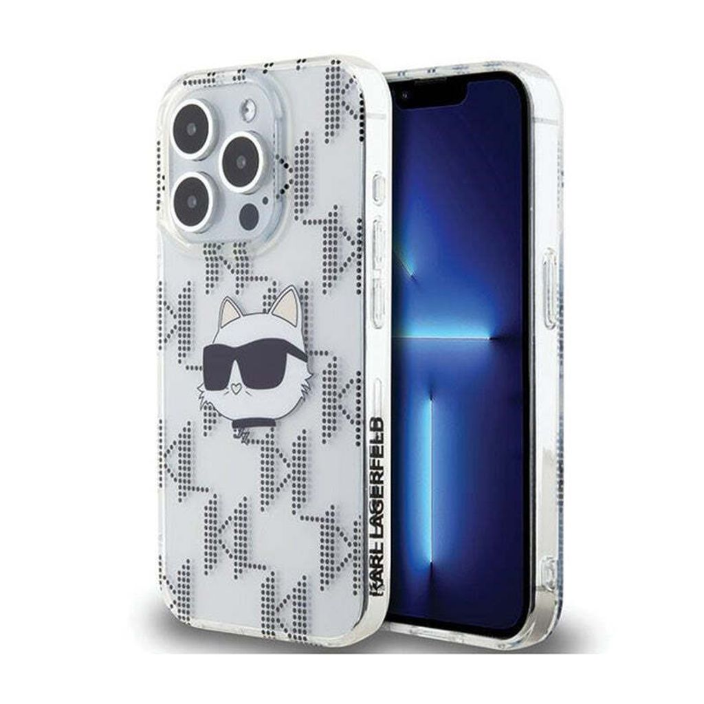 Karl Lagerfeld KLHCP15XHKLPCHT iPhone 15 Pro Max 6.7" transparent hardcase IML Choupette Head & Monogram Schutzhülle