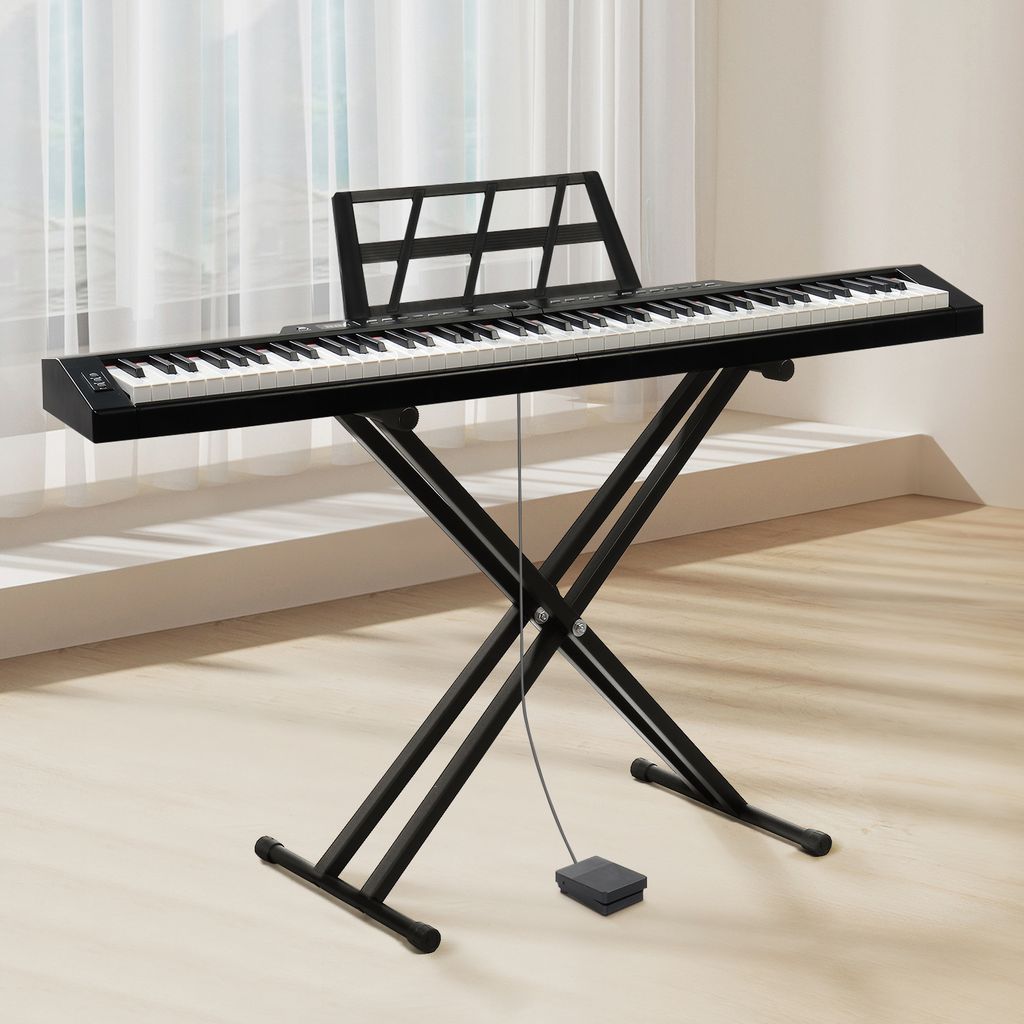 Piano Numérique 88 Touches Lestées Piano Numérique Glarry GPP-105 88 Touches Semi-lestées - Bluetooth, Haut-parleurs, Noir Piano MIDI Débutant