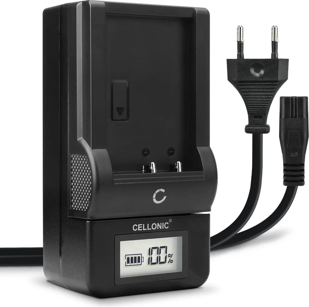CELLONIC Caricabatteria VW-AD11E compatibile con Caricatore CGA-DU12, CGA-DU14, CGA-DU21 con display per fotocamera, camcorder, macchina fotografica