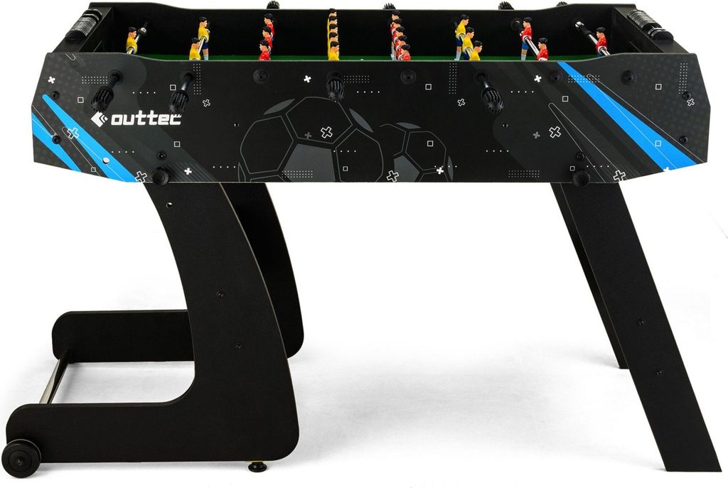 Outtec Klappbarer Kickertisch - Tischfußball Mit Teleskopischen Führungen & Getränkehalter