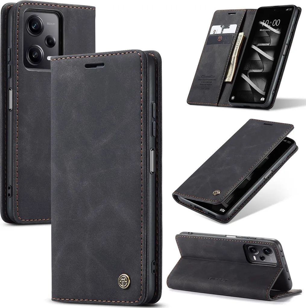 Custodia a Libro Xiaomi Poco X5 Pro - Nero Ecopelle di Classe