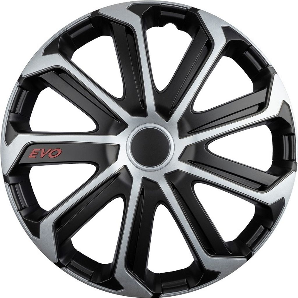 Radkappen EVO 14" schwarz & silber aus ABS für Stahlfelgen Produktbild 