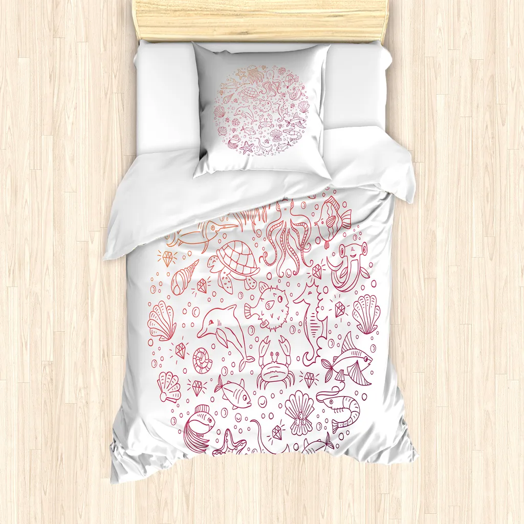 ABAKUHAUS Set Copripiumino Nautico 135x200cm Multicolore Anti-Acaro