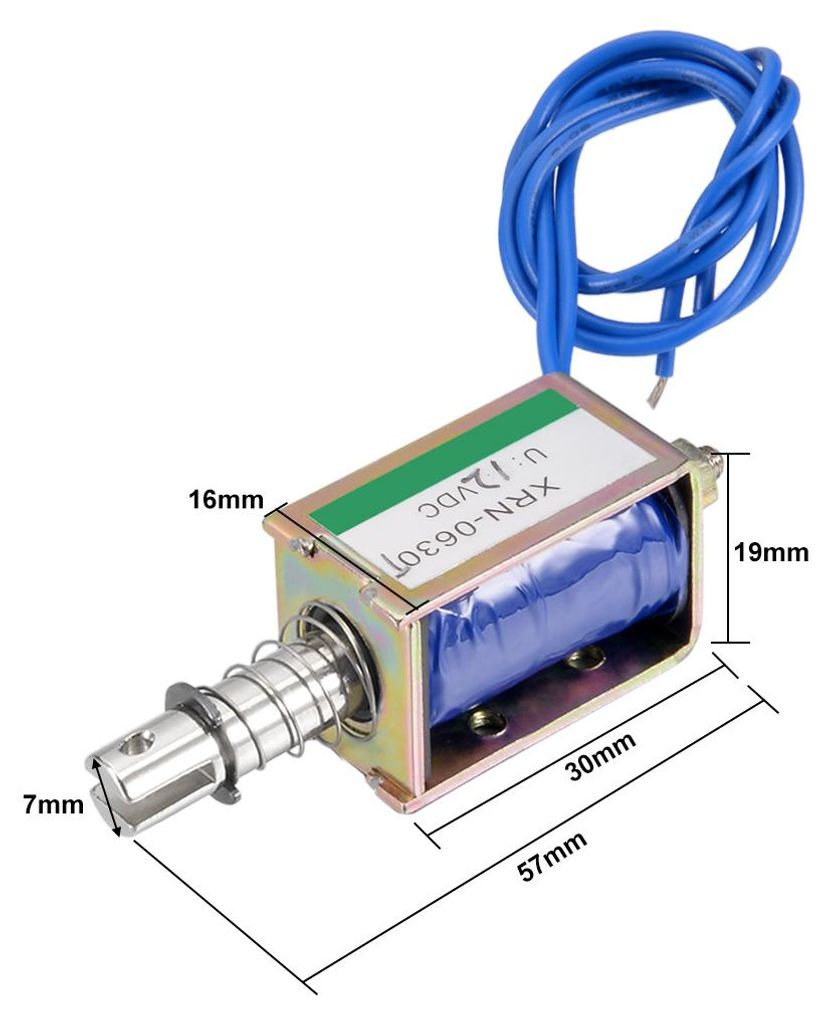 DC 12 V 10 N 10 mm Hub Push-Pull-Typ Open-Frame-Solenoid-Elektromagnet XRN-0630T