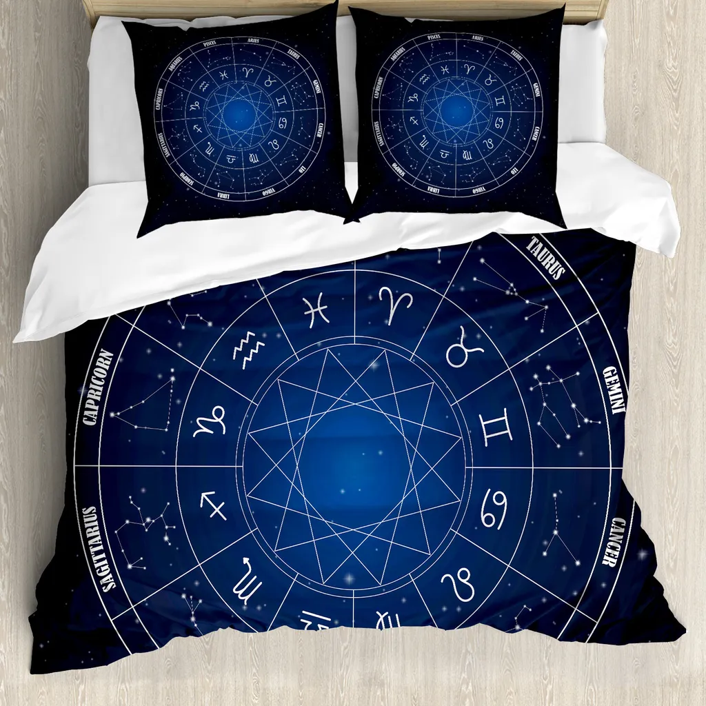 Set Letto Matrimoniale ABAKUHAUS Antiacaro: Zodiaco Blu Notte
