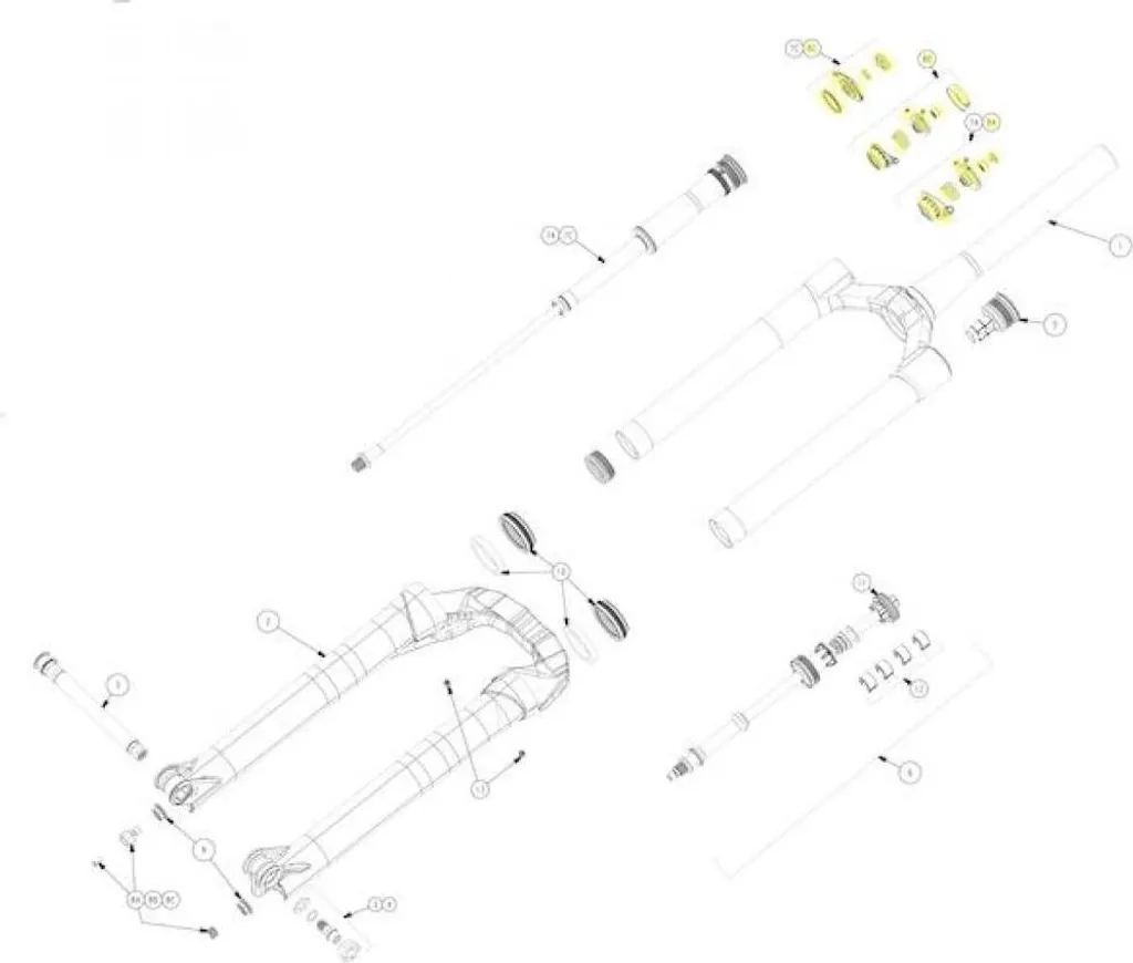 Kit boutons Manitou R8 Pro standard pour réglage précis d'amortisseur