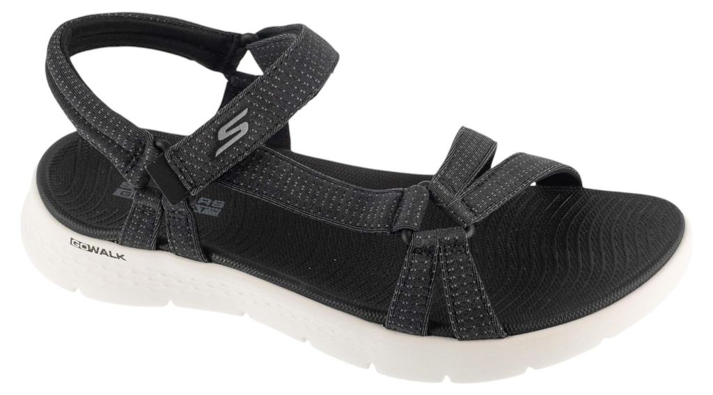 Skechers Go Walk Flex Sandal - Sublime 141451-BKW, Sandalen, Damen, Schwarz