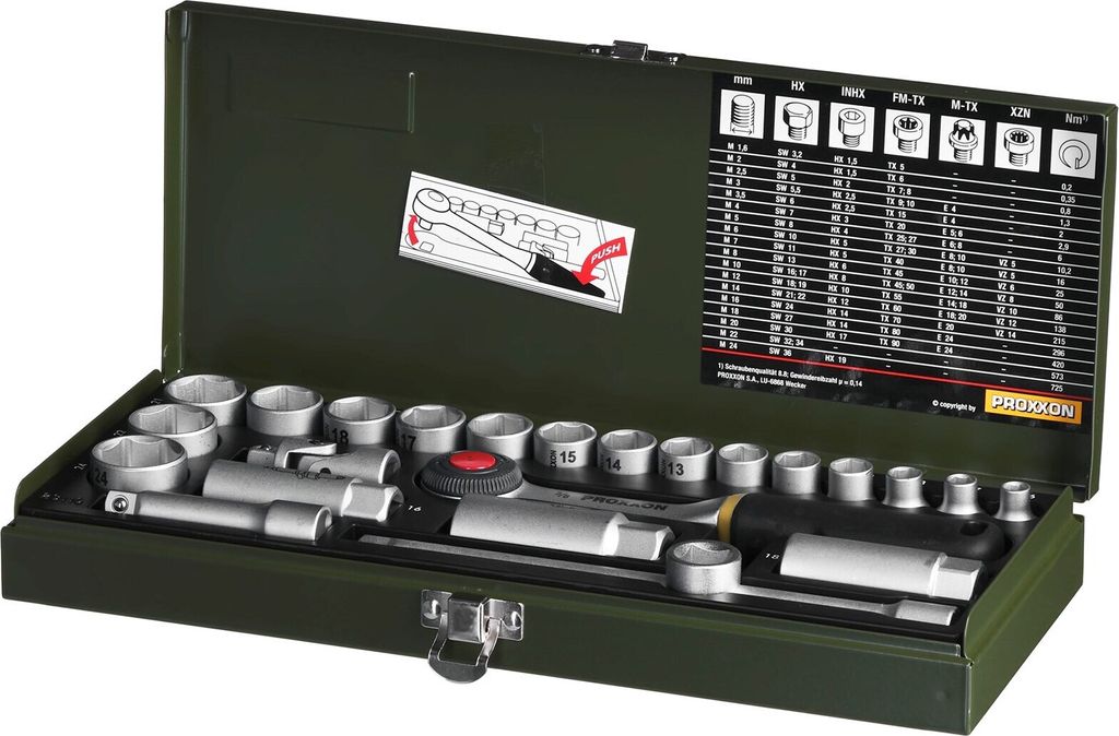 Proxxon 23110, Súprava zásuvky, 3/8", Metrický, 24 Obrázok produktu 