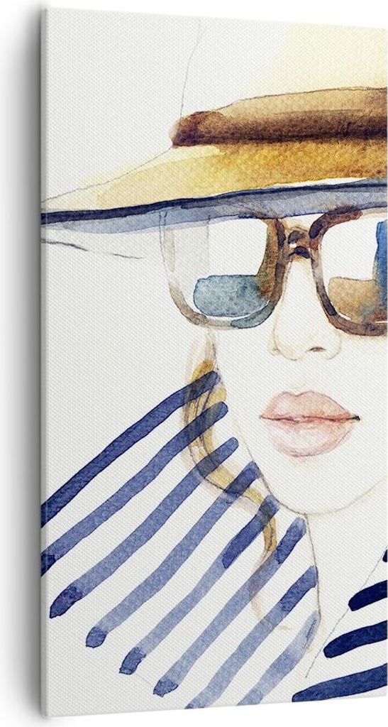 Bild auf Leinwand - Leinwandbild - Frau Gesicht Lippen - 55x100cm - Wand Bild - Wanddeko - Leinwanddruck - Bilder - Kunstdruck - Wanddekoration - L...