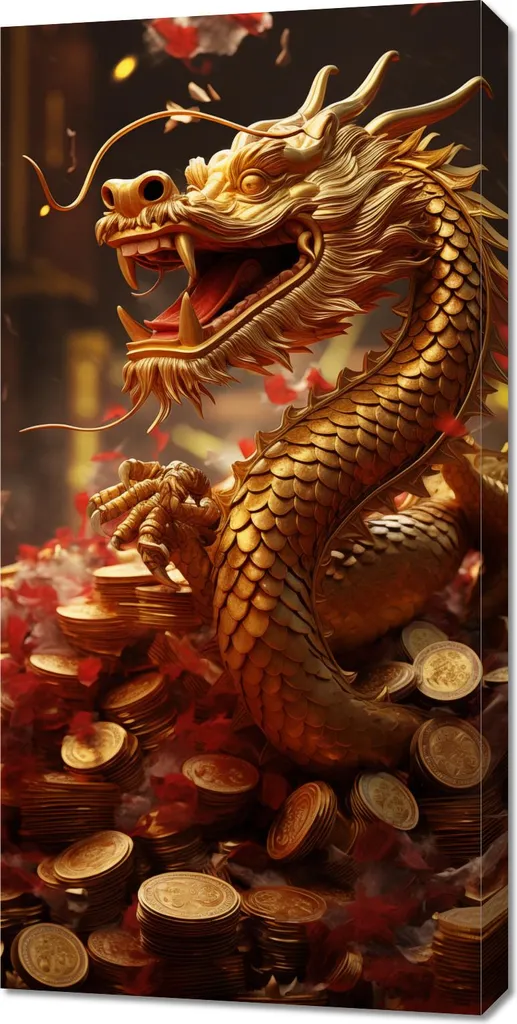 Image Dragon de la richesse 50x100 cm - Harmonisez votre Intérieur
