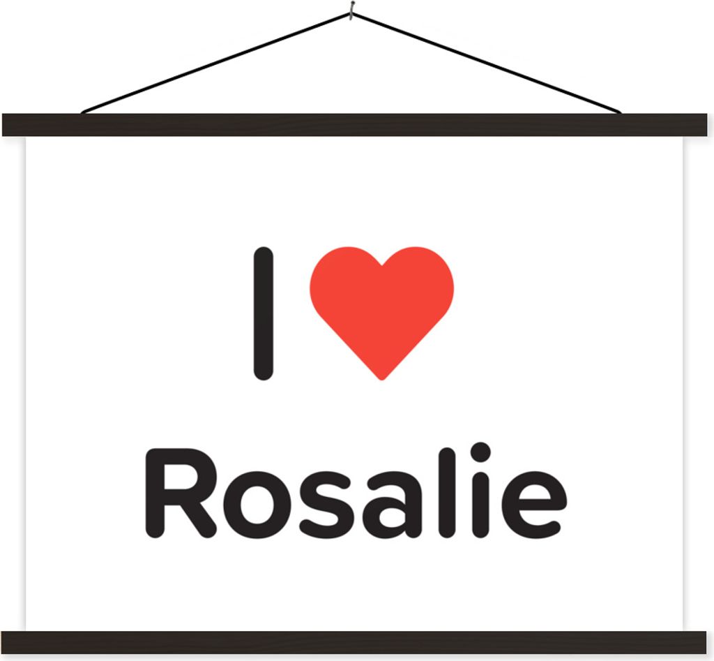 MuchoWow Textilposter Ich liebe - Rosalie - Mädchen 120x90 cm mit schwarzem Rahmen - Aufhänger für Poster