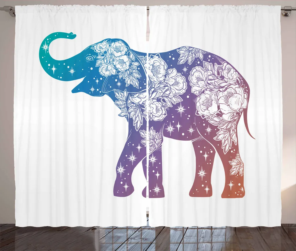 Tenda Camera da Letto ABAKUHAUS Elefante Multicolore 280x175 cm