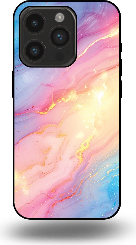 Smartphonica Telefon Fall geeignet für iPhone 14 Pro mit Regenbogen Glitter Marble Print - TPU Backcover Fall Regenbogen Glitter Marble Design