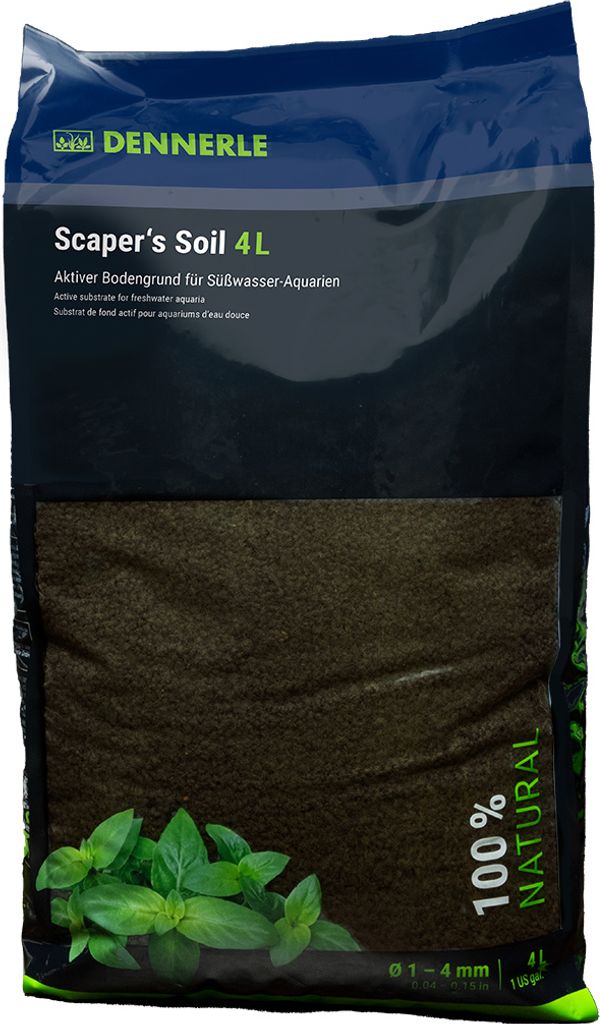 A bag of Dennerle Scaper's Soil for aquariums.