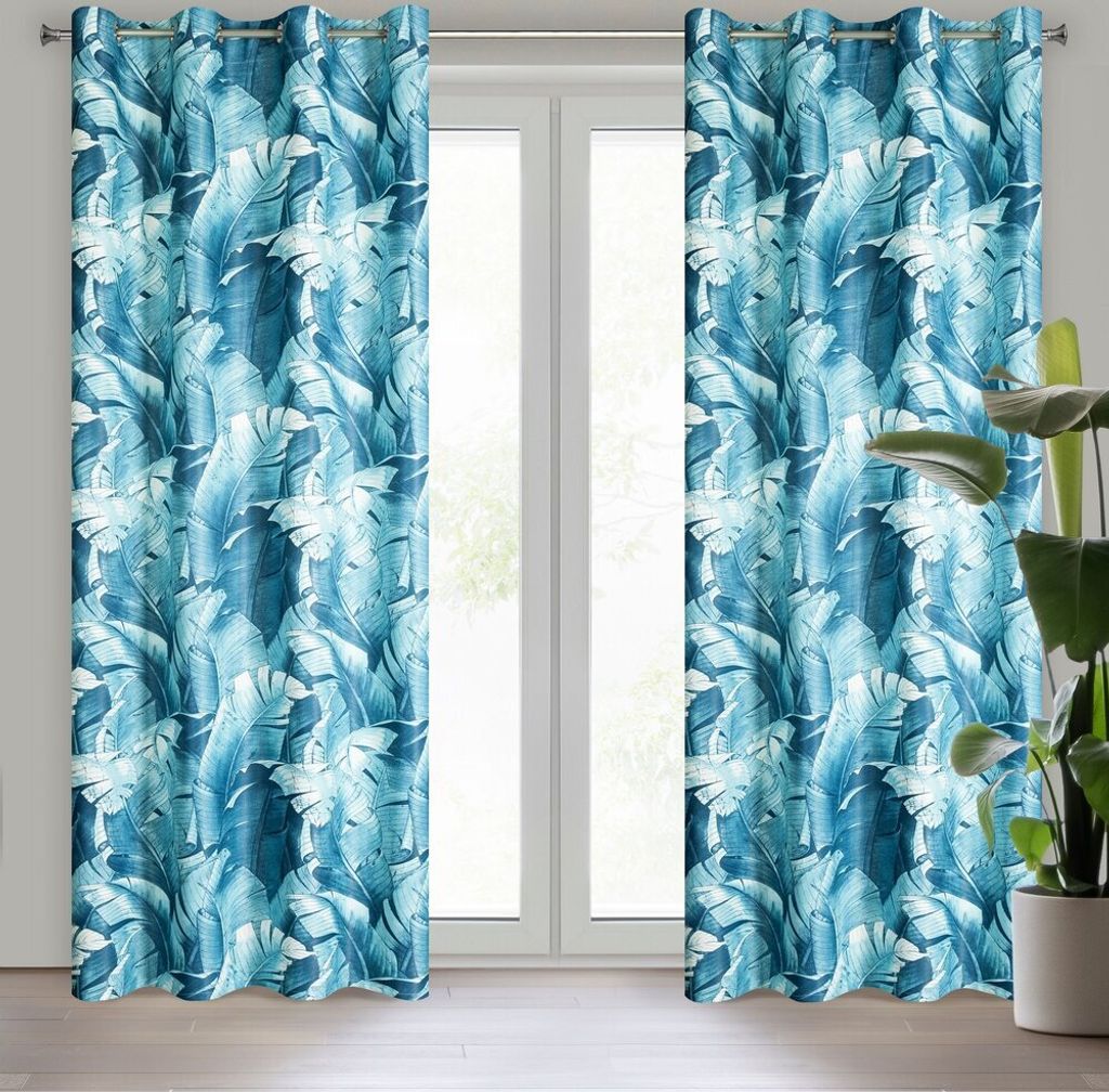 Vorhang LIZBONA blau 140x250 cm  Ösen Ösenvorhang Produktbild 
