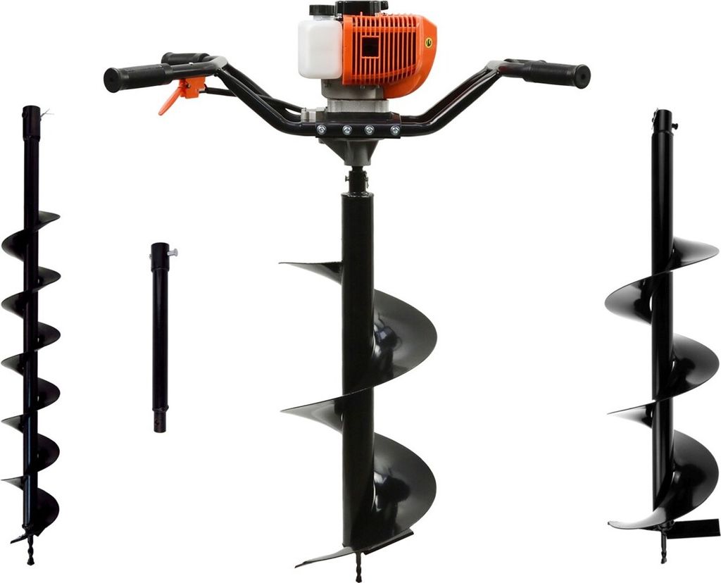 GEKO Motorový zemní vrták dvouosobový 1,4kW, 3 vrtáky, Obrázek produktu 