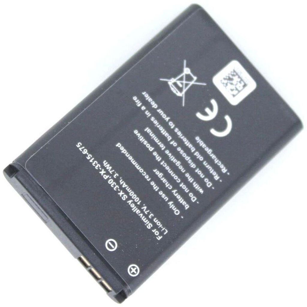 Akku für Swisstone MP22 Li-Ion 3,7 Volt 1000 mAh schwarz. Produktbild 