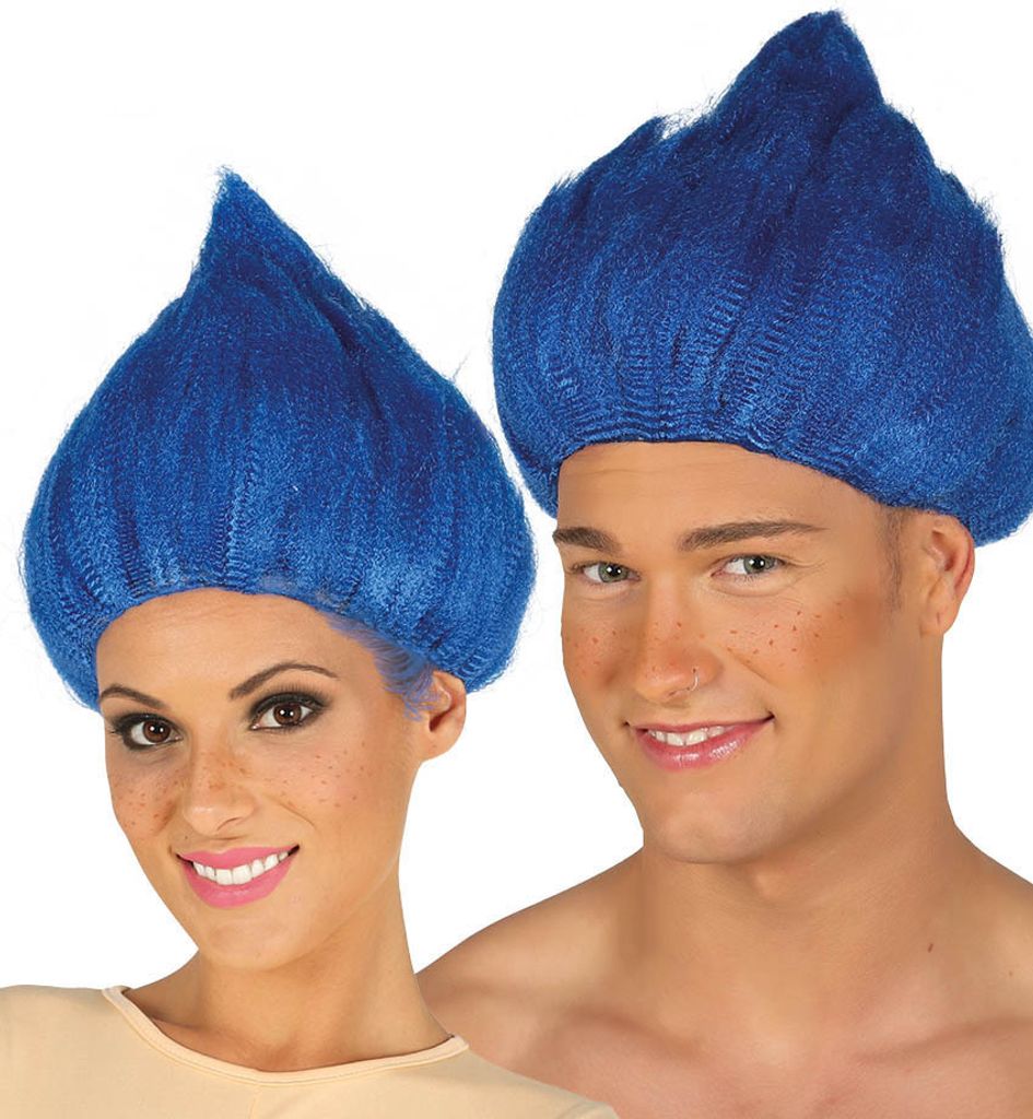 Troll-Perücke für Erwachsene blau - Einheitsgröße Produktbild 