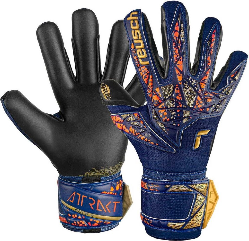 Reusch Attrakt Gold X Torwarthandschuhe Kinder premium blau gold schwarz Gr 10,5