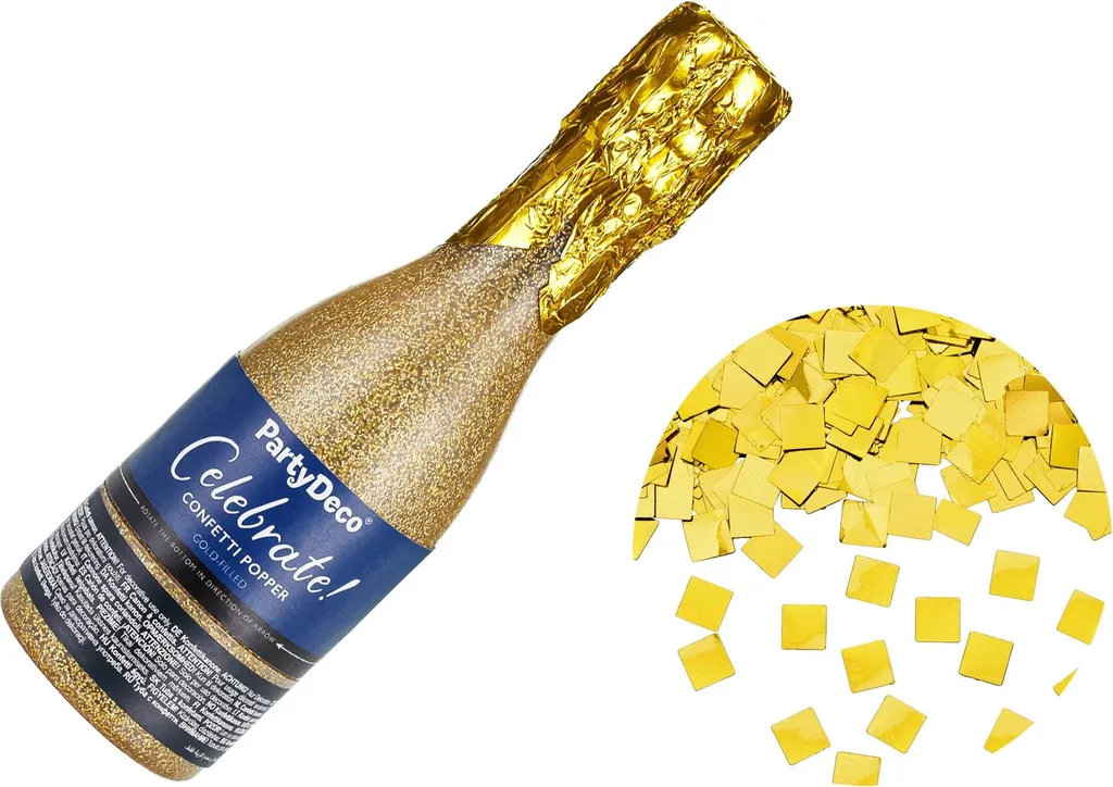 Poppers de fête canon à confettis en forme de bouteille de champagne