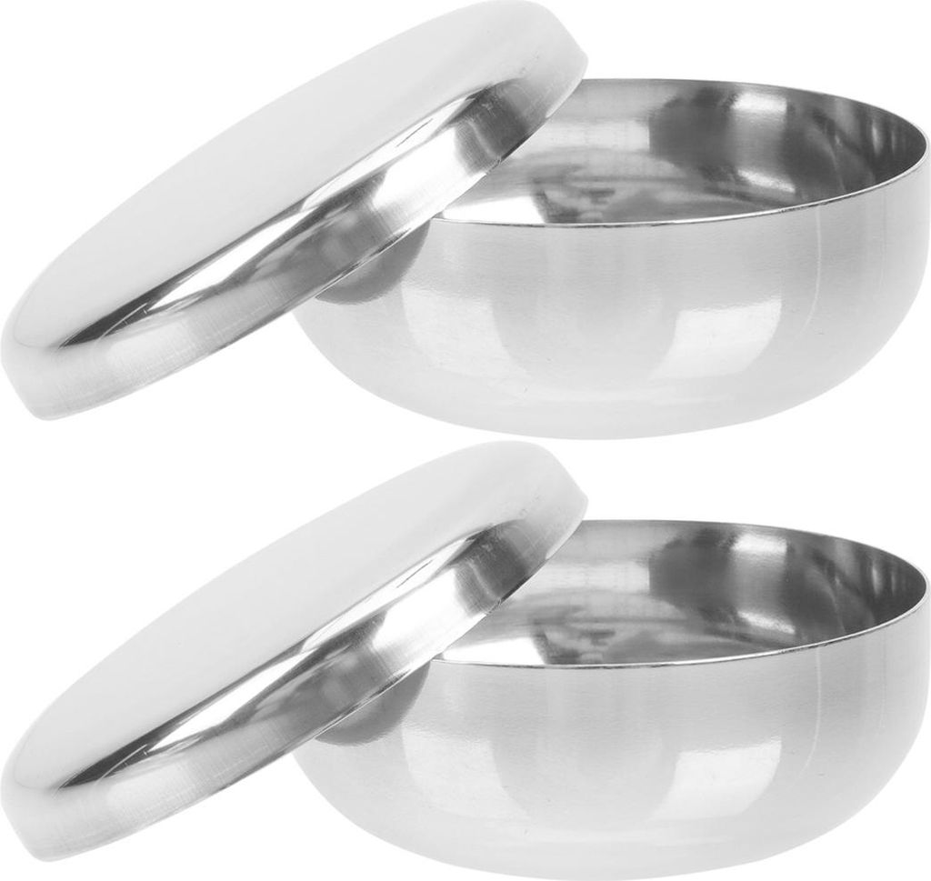 2 Sets Edelstahlschüsseln, koreanische Reisschüsseln, kalte Nudelschüsseln, Salatschüsseln aus Metall, Servierschüssel für das Restaurant zu ...