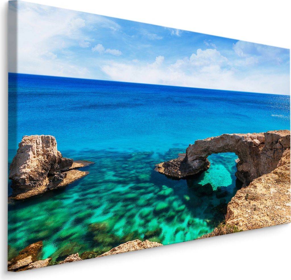 Fabelhafte Canvas LEINWAND BILDER 120x80 cm XXL Kunstdruck Meer Felsen Stein Himmel
