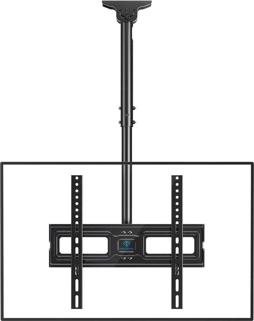 Support TV plafond inclinable et pivotant 26-65 pouces VESA 400x400