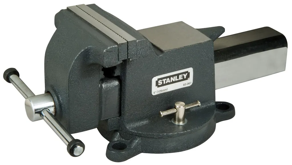 Étau lourd Stanley MaxSteel 125 mm mors en acier et base pivotante fixe
