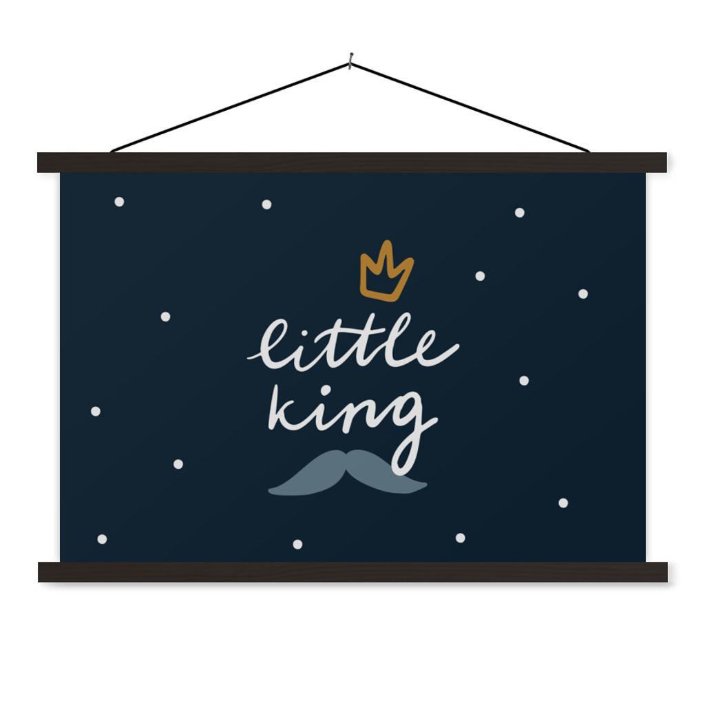 MuchoWow Textilposter Kleiner König - Zitate - Sprichwörter - Baby - Kinder - Junge 150x100 cm mit schwarzem Rahmen - Schlafzimmer