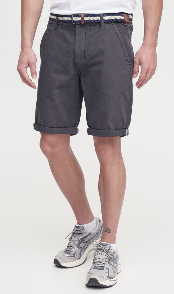 Indicode IDMews Herren Chino Shorts Bermuda kurze Hose mit Gürtel Eingriffstaschen 100% Baumwolle Regular fit